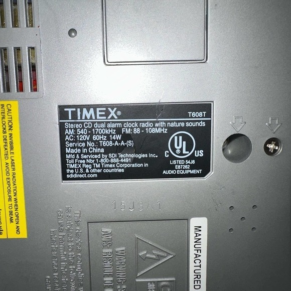 Preowned 2003 TimexNature Sounds Alarm Clock T608T (CD Not Working) - Picture 4 of 11